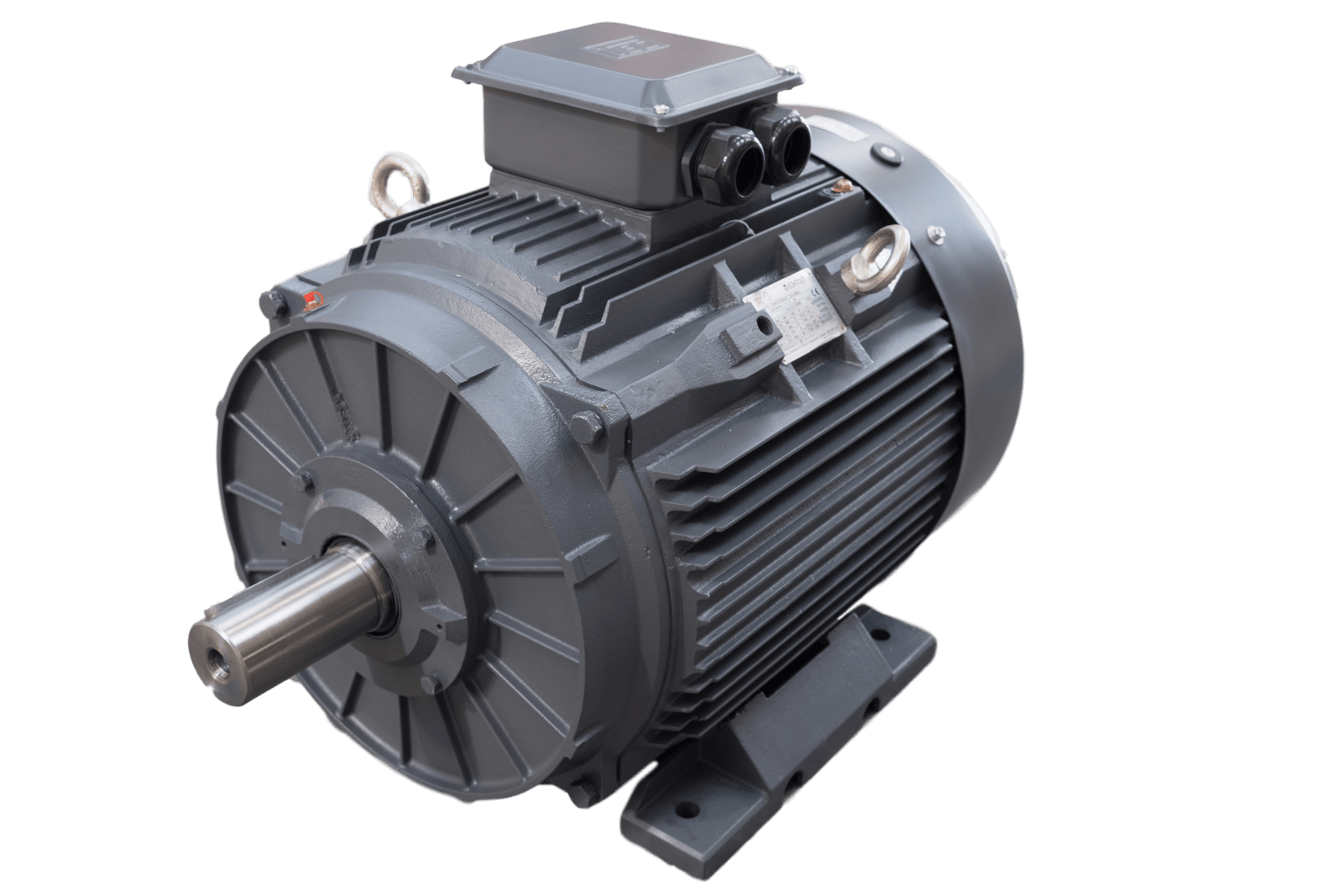 foot mounted cast iron electric motor in all grey