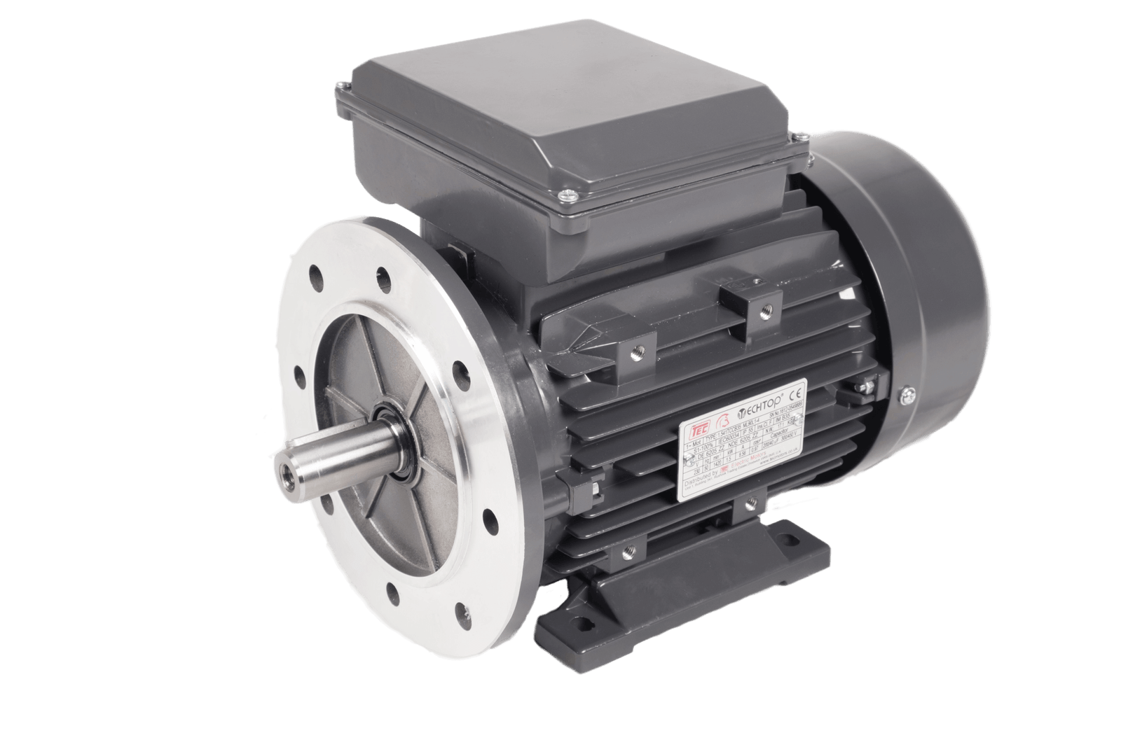 single phase motor - black electric motor with silver wheel